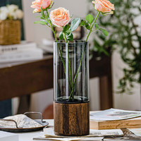 QUANYUE 全悦 轻奢花瓶摆件简约创意原色玻璃水养鲜花玫瑰百合客厅餐桌插花装饰