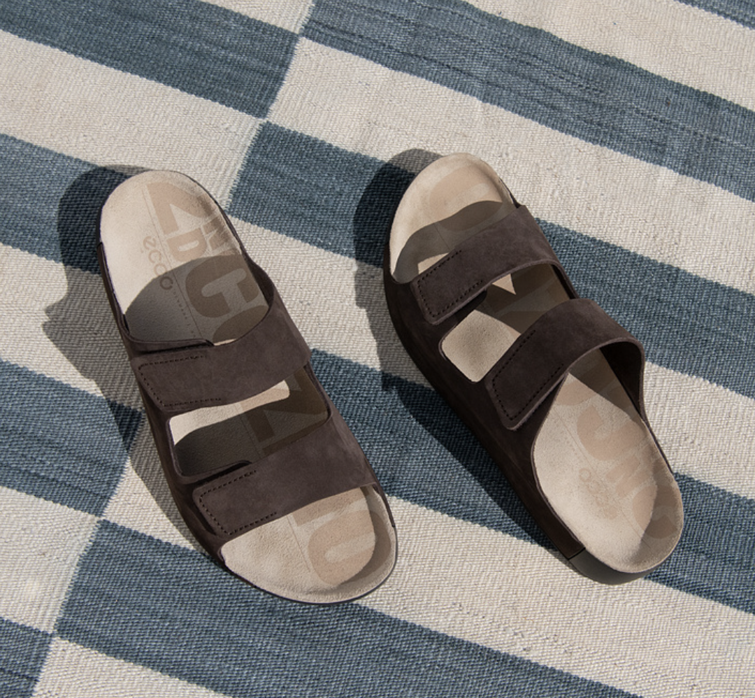 真皮凉鞋男 夏季男款勃肯拖鞋魔术贴沙滩鞋 科摩500904