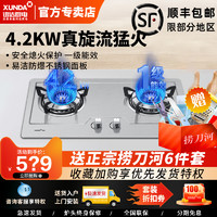 XIDIN 迅达 DS325S燃气灶天然气不锈钢双灶台嵌两用家用液化气灶