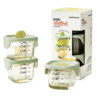 LOCK&LOCK 嬰兒耐熱玻璃輔食盒寶寶輔食碗可冷凍儲存保鮮盒套裝230ML*3豆綠