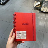 无印良品笔记本2022 无印良品2022年日程本 手帐本 月周记事本 新年线圈笔记本计划本 B6 红色线圈