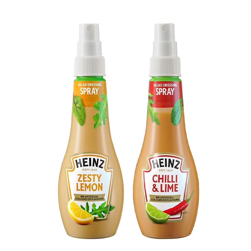 Heinz亨氏沙拉汁喷雾清爽柠檬味拌蔬菜轻食控卡小轻瓶辣味青柠酱料 清爽柠檬沙拉汁200ml*2