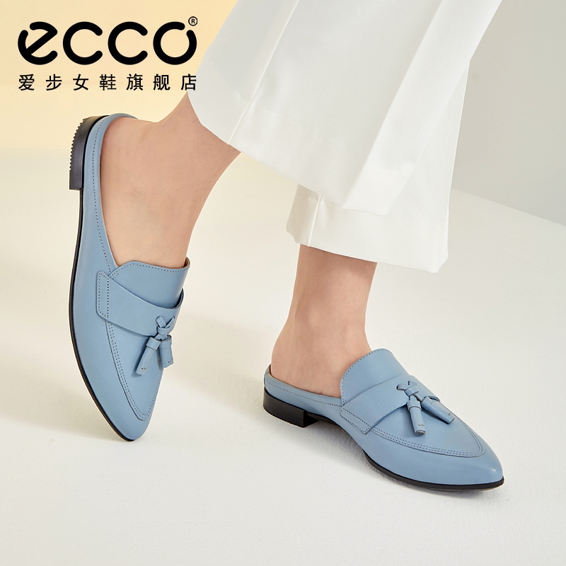 ECCO爱步女鞋平底单鞋女 法式穆勒鞋包头半拖鞋凉鞋女 型塑269483 灰粉色26948301386 38