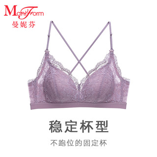 maniform 曼妮芬 蕾丝带杯吊带背心 舒适无钢圈文胸性感美背内衣女薄