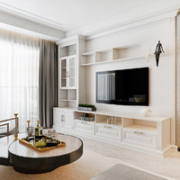 SOGAL 索菲亚 客厅电视柜定制欧式高低地柜组合带抽屉多功能储物柜组合家具定做