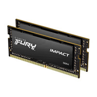 Kingston 金士顿 FURY 32GB(16G×2)套装 DDR4 3200 笔记本内存条 Impact风暴系列 骇客神条