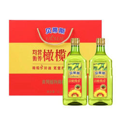 betis 贝蒂斯 橄榄葵花籽调和油 食用油 1l*2吉庆版礼盒装