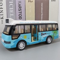 哦咯 兒童慣性仿真公交車聲光巴士玩具車男孩寶寶開公共汽車模型