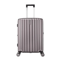 Samsonite 新秀麗 行李箱時尚豎條紋拉桿箱旅行箱拿鐵咖20英寸登機箱GU9*13001