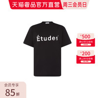 Études ETUDES黑色基础款印花男士T恤男装