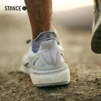 STANCE 跑步袜运动袜踝袜feel100专业缓震透气低帮男女袜子毛巾袜  浅灰色 S