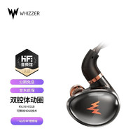威泽（Whizzer） Kylin HE01B 双腔体动圈入耳式HIFI耳机耳麦 可换线HDSS技术复古标品 黑金