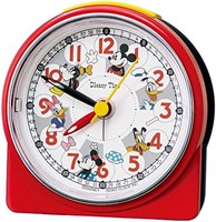 SEIKO 精工 臺式時鐘 紅色 主體尺寸:8.9×8.6×4.7厘米 鬧鐘 米老鼠 模擬 米奇&朋友 FD480R