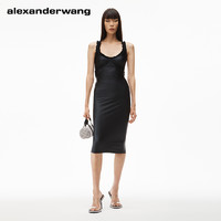 alexanderwang亚历山大王女士氨纶平纹布镂空紧身连衣裙黑色