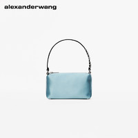 alexanderwang亚历山大王女士徽标heiress缎面手拿包淡蓝色