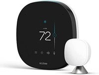 ecobee 帶語音控制的智能恒溫器，黑色