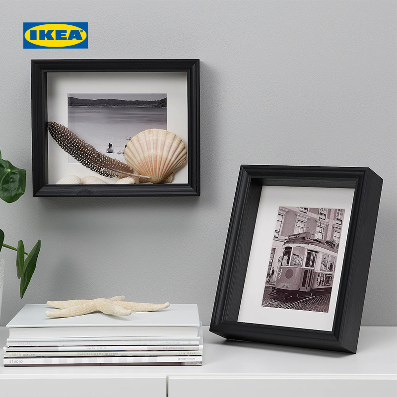 IKEA宜家 维坦赫塑料黑白多尺寸画框简约现代北欧风客厅用家用  黑色画框20x25cm  10寸