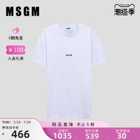 MSGM 22春夏新款女士纯色迷你徽标短袖圆领T恤