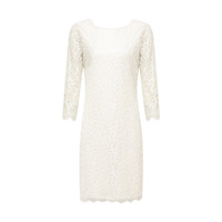 限尺码：Diane Von Furstenberg DVF白色时尚款针织连衣裙