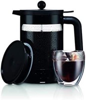 bodum K11683-01WM 咖啡豆冷泡咖啡机，51 盎司 约1.51L，墨黑色