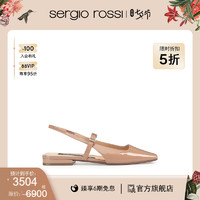 sergio rossi 春夏sr Mini Prince系列漆皮平底凉鞋