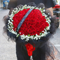馨仪 七夕情人节鲜花速递 52朵红玫瑰花束