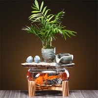 紫矜语 小型鱼缸自动流水**桌面喷泉创意摆件开业礼品