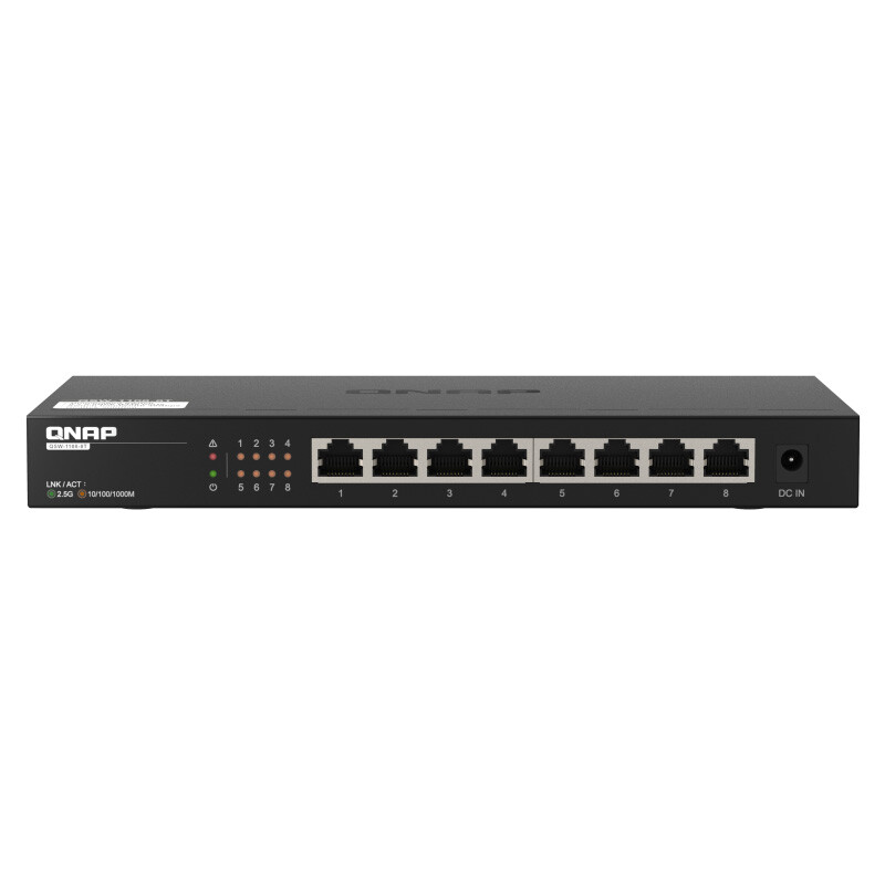 QNAP 威联通 QSW-1108-8T非网管即插即用8端口2.5GbE 以太网络端口网络交换机