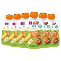 移動專享：HiPP 喜寶 有機果泥  蘋果梨香蕉味 100g100g*6袋