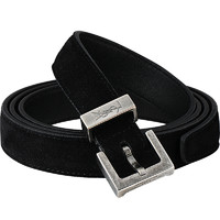 YVES SAINT LAURENT YSL圣羅蘭 男士黑色皮革針扣式皮帶腰帶(95cm) 467000