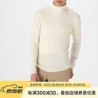 MUJI 無印良品 無印良品 MUJI 男式 高領羊毛毛衣 M8AA901 米白色