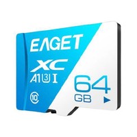 EAGET 憶捷 T1 藍白卡 Micro-SD存儲卡 64GB（UHS-I、V30、U3、A1）