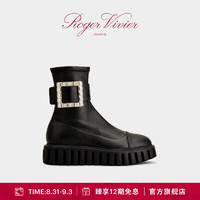 Roger Vivier 罗杰维维亚 RV2022秋季新款女鞋Viv Go Thick钻扣短靴弹力靴