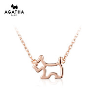 AGATHA 璦嘉莎鏤空小狗項鏈輕奢首飾簡約氣質情侶項鏈