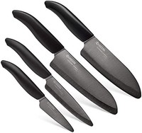 KYOCERA 京瓷 Revolution系列 陶瓷刀套装 4件套刀具（仅限刀） 黑色手柄带黑色刀片