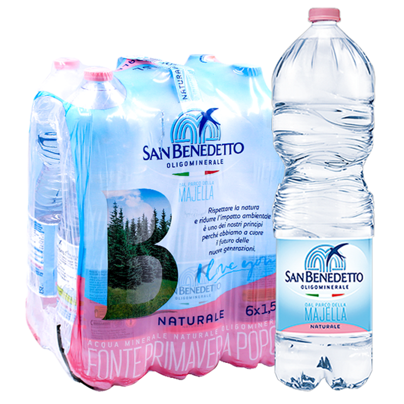 SAN BENEDETTO 天然矿泉水1.5L大瓶阿尔卑斯山脉矿物质水 无气 1.5L*12瓶