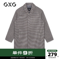 GXG男装奥莱 男士千鸟格长款大衣#GY126701G