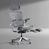 PLUS会员：YANXUAN 网易严选 人体工学转椅 3D腰靠转椅 灰+白