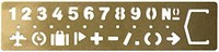 MIDORI 黄铜制 复古刻度尺 数字图案涂鸦模板式