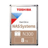 TOSHIBA 東芝 N300系列 3.5英寸 NAS硬盤 8TB（CMR、7200rpm、256MB）HDWG180