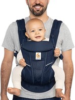 ergobaby 所有攜帶位置透氣網眼嬰兒背帶,帶增強腰部支撐和氣流(7-45 磅),Omni Breeze,午夜藍