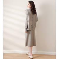 DSTCLOR· 塵色 22秋季新款時尚顯瘦背心+內搭打底衫+半裙針織套裝