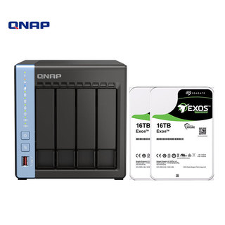 威联通（QNAP）TS-464C 4盘位8G内存四核心处理器网络存储服务器内置双M.2插槽NAS（含希捷企业盘16T*2）