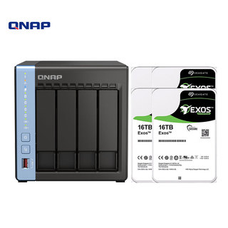 QNAP 威联通 TS-464C 4盘位8G内存四核心处理器网络存储服务器内置双M.2插槽NAS（含希捷企业盘16T*4）