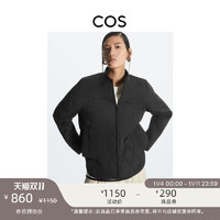 COS 女装 休闲版型绗缝夹层短棉服黑色2022秋季新品1088442005