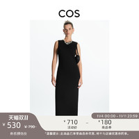 COS 女装 休闲版型圆领无袖连衣裙黑色2022秋季新品1107925001