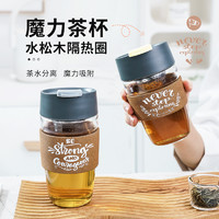 PO: PO茶水分离泡茶杯子玻璃杯涂鸦魔力杯水杯便携随手杯大容量