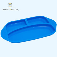 Marcus&Marcus marcus马库狮分格餐盘硅胶一体式儿童餐具 蓝色