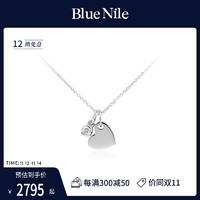 Blue Nile 甜蜜心形和钻石小吊饰吊坠18K金项链