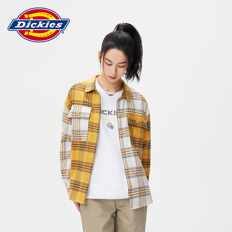 Dickies 商场同款22秋冬新品 长袖格纹衬衫 休闲舒适上衣010837